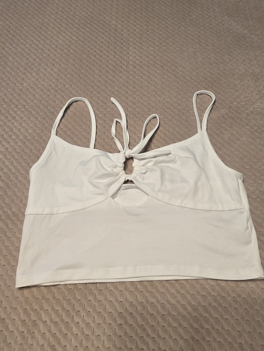 SHEIN White Tie-Front Crop Tank